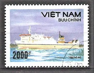 Briefmarke Vietnam Mi.Nr. 2232 o Schiffe 1990 / Ro-Ro-Schiff