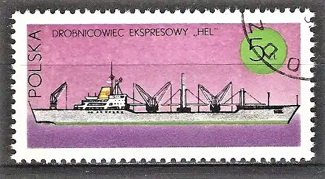 Briefmarke Polen Mi.Nr. 2056 o Schiffe unter polnischer Flagge 1971 / Expressgutfrachter „Hel“