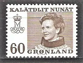 Briefmarke Grönland Mi.Nr. 85 y ** Königin Margrethe II. 1974