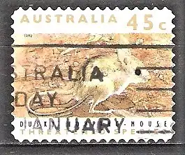 Briefmarke Australien Mi.Nr. 1283 o Gefährdete Tiere 1992 / Rehbraune Australische Hüpfmaus (Notomys cervinus)