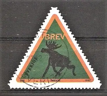 Briefmarke Schweden Mi.Nr. 2015 o Elche 1997 / Hinweisschild