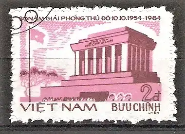 Briefmarke Vietnam Mi.Nr. 1493 o 30. Jahrestag der Befreiung von Hanoi 1984 / Hồ-Chí-Minh-Mausoleum