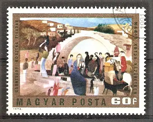 Briefmarke Ungarn Mi.Nr. 2879 A o 120. Geburtstag von Tivadar Kosztka Csontváry 1973 / "Marienbrunnen in Nazareth"