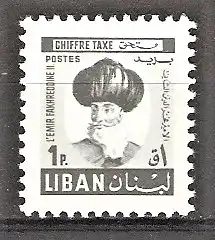 Briefmarke Libanon Portomarke Mi.Nr. 72 ** Emir Fakhreddine II 1968