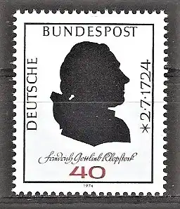 Briefmarke BRD Mi.Nr. 809 ** 250. Geburtstag von Friedrich Gottlieb Klopstock 1974 / Dichter
