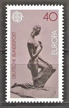 Briefmarke BRD Mi.Nr. 805 ** Europa CEPT 1974 / "Knieende" - Skulptur von Wilhelm Lehmbruck