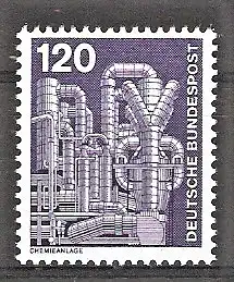 Briefmarke BRD Mi.Nr. 855 ** 1,20 DM Industrie und Technik 1975 / Chemieanlage zur Erzeugung von Styrol