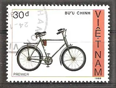 Briefmarke Vietnam Mi.Nr. 2026 o Fahrräder 1989 / Premier