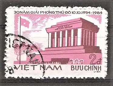 Briefmarke Vietnam Mi.Nr. 1493 o 30. Jahrestag der Befreiung von Hanoi 1984 / Hồ-Chí-Minh-Mausoleum