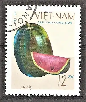 Briefmarke Vietnam Mi.Nr. 619 o Einheimische Früchte 1970 / Melonen