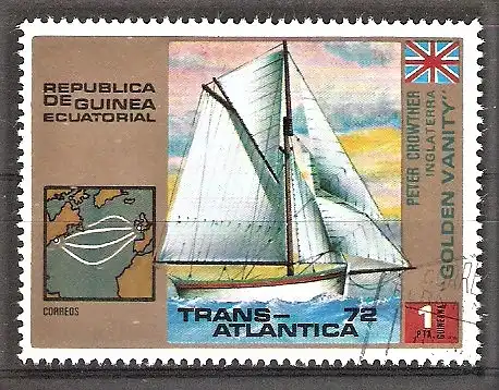 Briefmarke Äquatorial-Guinea Mi.Nr. 200 o Transatlantik-Segelregatta 1973 / Segelboot „Golden Vanity“