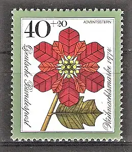 Briefmarke BRD Mi.Nr. 824 ** Weihnachten 1974 / Weihnachtsstern - Poinsettie (Euphorbia pulcherrima)