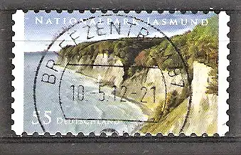 Briefmarke BRD Mi.Nr. 2908 o Deutsche National- und Naturparks 2012 / Nationalpark Jasmund - Kreidefelsen am Kieler Ufer, Insel Rügen