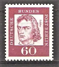 Briefmarke Berlin Mi.Nr. 209 ** 60 Pf. Bedeutende Deutsche 1961 / Friedrich von Schiller