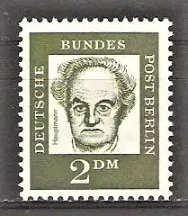 Briefmarke Berlin Mi.Nr. 213 ** 2 DM Bedeutende Deutsche 1961 / Gerhart Hauptmann