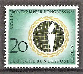 Briefmarke Berlin Mi.Nr. 177 ** Welt-Frontkämpfer-Kongress Berlin 1957
