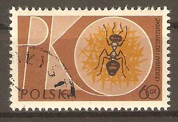 Briefmarke Polen Mi.Nr. 1264 o Monat des Sparens 1961 / Rote Waldameise (Formica rufa) #20242