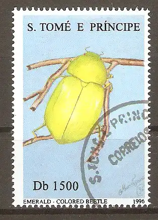 Briefmarke Sao Tomé und Principe Mi.Nr. 1708 o Smaragdgrüner Käfer #202411