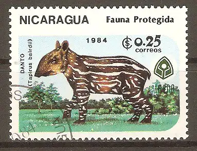 Briefmarke Nicaragua Mi.Nr. 2550 o Mittelamerikanischer Tapir (Tapirus bairdi) #202413