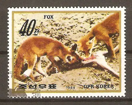 Briefmarke Korea-Nord Mi.Nr. 2513 o Tiere 1984 / Fuchs #202415