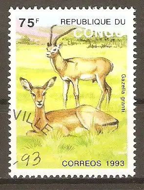 Briefmarke Kongo - Brazzaville Mi.Nr. 1364 I o Grantgazelle (Gazella granti) #202416