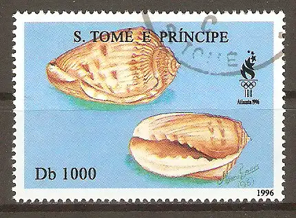 Briefmarke Sao Tome & Principe Mi.Nr. 1660 o Meeresschnecken 1996 #202420