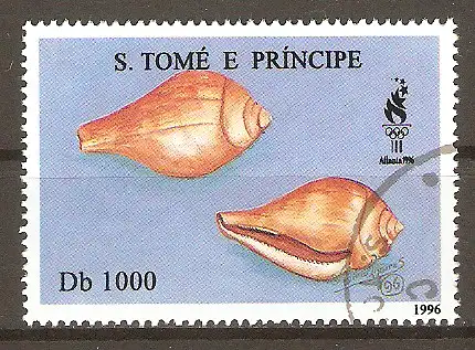 Briefmarke Sao Tome & Principe Mi.Nr. 1661 o Meeresschnecken 1996 #202421