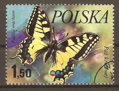 Briefmarke Polen Mi.Nr. 2518 o Schmetterlinge 1977 / Schwalbenschwanz (Papilio machaon) #202424