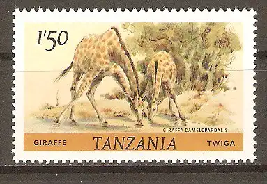 Briefmarke Tanzania Mi.Nr. 168 ** Tiere 1980 / Giraffe (Giraffa camelopardalis) #202440