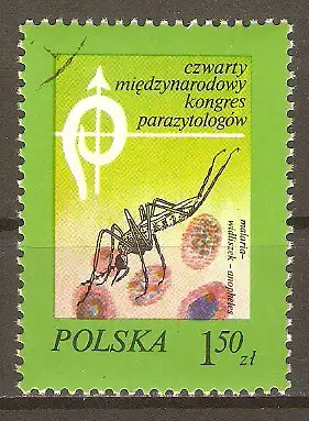 Briefmarke Polen Mi.Nr. 2567 o Internationaler Parasitologen Kongress 1978 / Fiebermücke (Anopheles) #202442