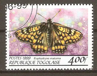 Briefmarke Togo Mi.Nr. 2879 o Kleiner Maivogel (Euphydryas maturna) #202443