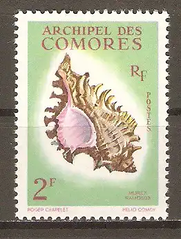 Briefmarke Komoren Mi.Nr. 44 ** Weiße Stachelschnecke (Murex ramosus) #202451