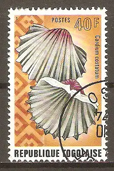 Briefmarke Togo Mi.Nr. 1054 A o Gerippte Herzmuschel (Cardium costatum) #202453