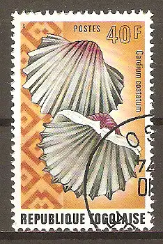 Briefmarke Togo Mi.Nr. 1054 A o Weichtiere 1974 / Gerippte Herzmuschel (Cardium costatum) #202453