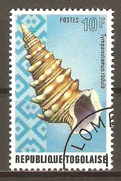 Briefmarke Togo Mi.Nr. 1051 A o Schlammkriecher-Schnecke (Tympanotonus radula) #202457