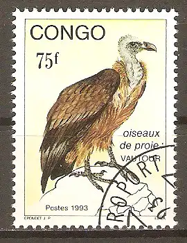 Briefmarke Kongo-Brazzaville Mi.Nr. 1355 o Sperbergeier (Gyps rueppelli) #202459