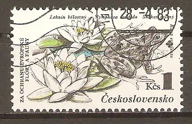 Briefmarke Tschechoslowakei Mi.Nr. 2712 o Naturschutz 1983 / Teichfrosch (Rana esculenta) #202465