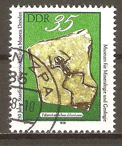 Briefmarke DDR Mi.Nr. 2373 o Fossiler Froschlurch (Palaeobatrachus diluvianus) #202466
