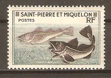 Briefmarke St. Pierre und Miquelon Mi.Nr. 381 ** Kabeljau (Gadus morrhua) #202475