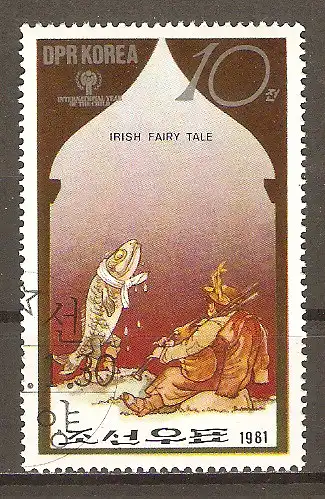 Briefmarke Korea-Nord Mi.Nr. 2084 o Irisches Märchen mit dem Fisch #202481