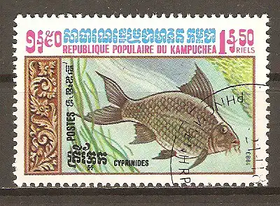 Briefmarke Kambodscha Mi.Nr. 527 o Spiegelkarpfen #202488