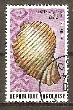 Briefmarke Togo Mi.Nr. 1052 A o Weichtiere 1974 / Große Tonnenschnecke (Tonna galea) #202498