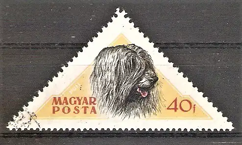 Briefmarke Ungarn Mi.Nr. 1460 o Ungarische Hunderassen 1956 / Puli (Ungarischer Hirtenhund)