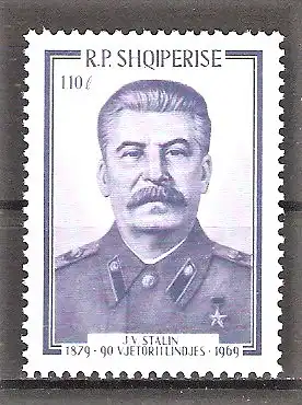 Briefmarke Albanien Mi.Nr. 1395 ** 90. Geburtstag von Josef Stalin 1969 / Sowjetischer Revolutionär und Politiker