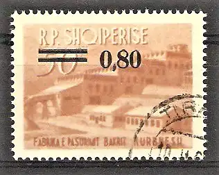 Briefmarke Albanien Mi.Nr. 970 o Freimarke mit Aufdruck 1965