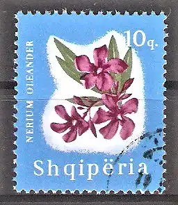 Briefmarke Albanien Mi.Nr. 988 o Blütenpflanzen 1965 / Oleander (Nerium oleander)