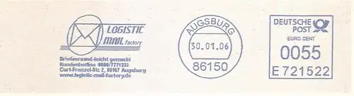 Freistempel E721522 Augsburg - LOGISTIC MAIL factory - Briefversand leicht gemacht - www.logistic-mail-factory.de (#1704)