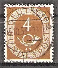 Briefmarke BRD Mi.Nr. 124 o 4 Pf. Posthorn 1951