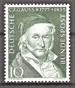 Briefmarke BRD Mi.Nr. 204 ** 100. Todestag von Carl Friedrich Gauß 1955 / Mathematiker, Astronom, Physiker