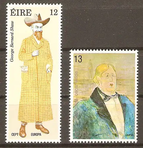 Briefmarke Irland Mi.Nr. 417-418 ** Europa Cept 1980 / George Bernard Shaw & Oscar Wilde / Kompletter Satz !